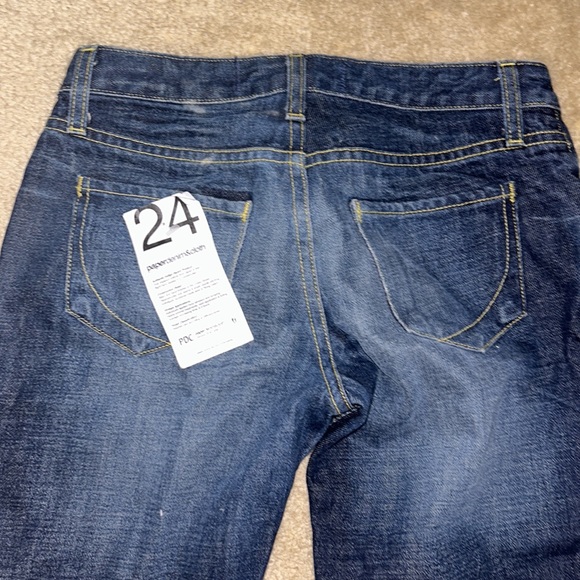 NWT  famous maker DENIM PAPER CLOTH brand jeans tags on sz 24  dark old vintage - Picture 2 of 6